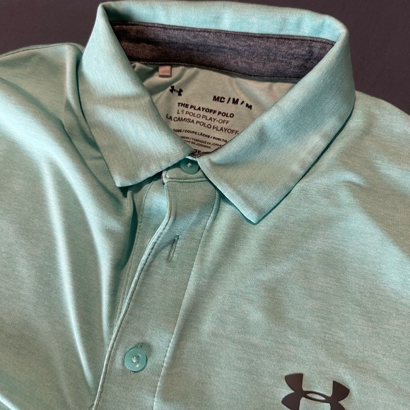 Under Armour Men's Light Teal Golf‎ Polo Shirt - Picture 3 of 3